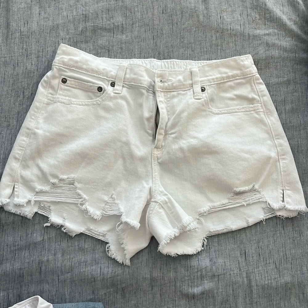 Aerie white jean shorts
